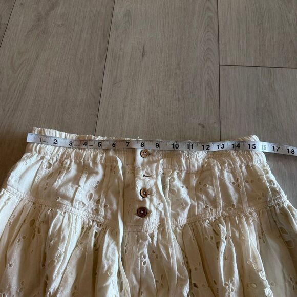 Free People Cream Eyelet Skirt - Picture 2 of 9